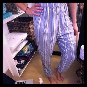 Striped parachute pants